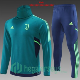 Juventus High collar Kids Training Jacket Suit Green 2022/2023