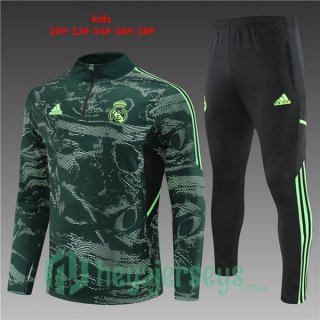 Real Madrid Kids Training Jacket Suit Green 2022/2023