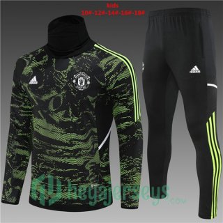 Manchester United High collar Kids Training Jacket Suit Green 2022/2023