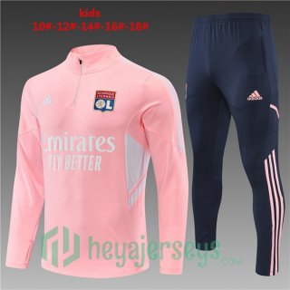 Olympique Lyon Kids Training Tracksuit Pink 2022/2023