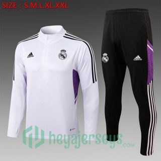 Real Madrid Kids Training Jacket Suit White 2022/2023