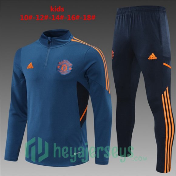 Manchester United Kids Training Jacket Suit Blue 2022/2023