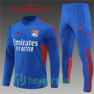 Olympique Lyon Kids Training Jacket Suit Blue 2022/2023