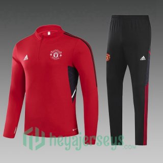 Manchester United Kids Training Jacket Suit Red 2022/2023