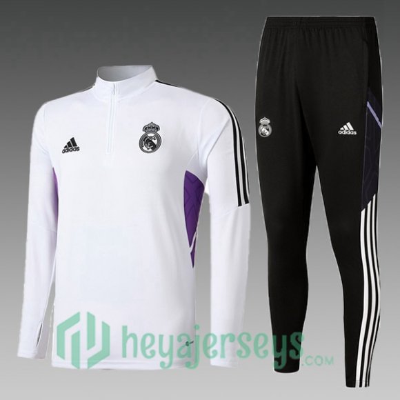 Real Madrid Kids Training Jacket Suit White 2022/2023