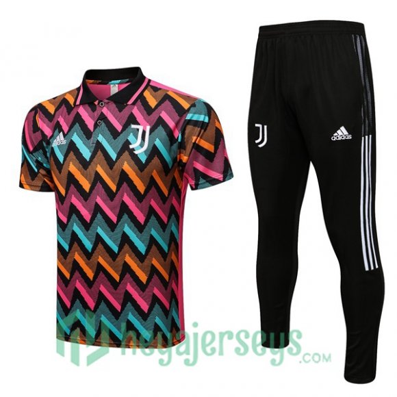 Juventus Polo Jersey + Pants Blue Pink 2022/2023