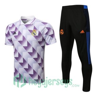 Real Madrid Polo Jersey + Pants White Purple 2022/2023