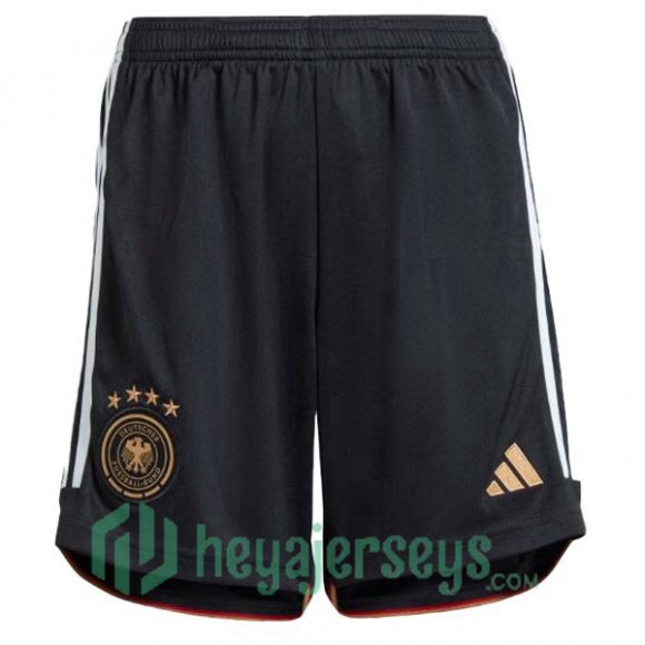 Germany Soccer Shorts Home Black White 2022/2023