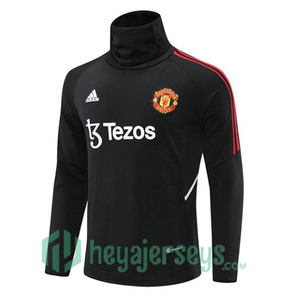 Manchester United High collar Training Sweatshirt Black 2022/2023
