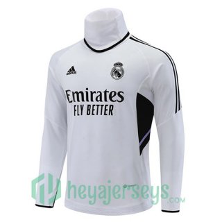 Real Madrid High collar Training Sweatshirt White 2022/2023