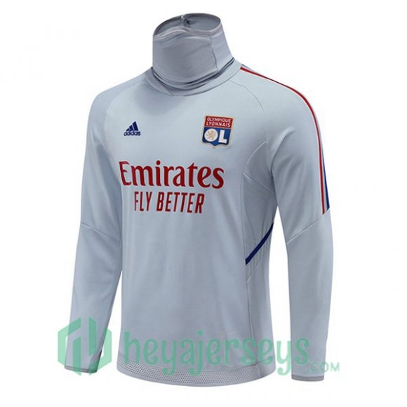 Olympique Lyon High collar Training Sweatshirt Grey 2022/2023