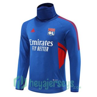 Olympique Lyon High collar Training Sweatshirt Blue 2022/2023