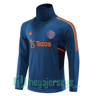 Manchester United High collar Training Sweatshirt Blue 2022/2023