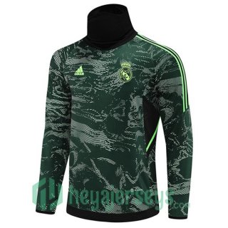 Real Madrid High collar Training Sweatshirt Green 2022/2023