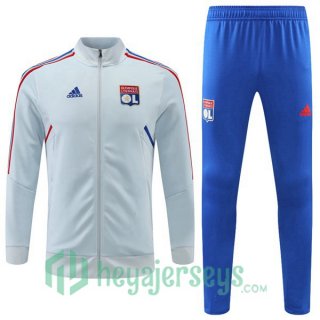 Olympique Lyon Training Jacket Suit Blue Grey 2022/2023