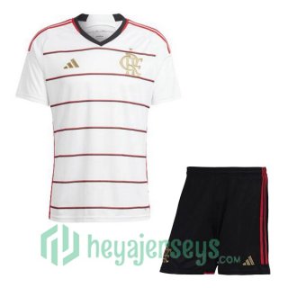 Flamengo Kids Soccer Jersey Away White 2023/2024