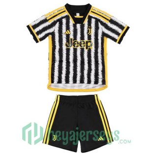 Juventus Kids Soccer Jersey Home Black White 2023/2024