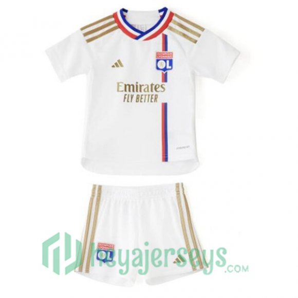 Lyon OL Kids Soccer Jersey Home White 2023/2024
