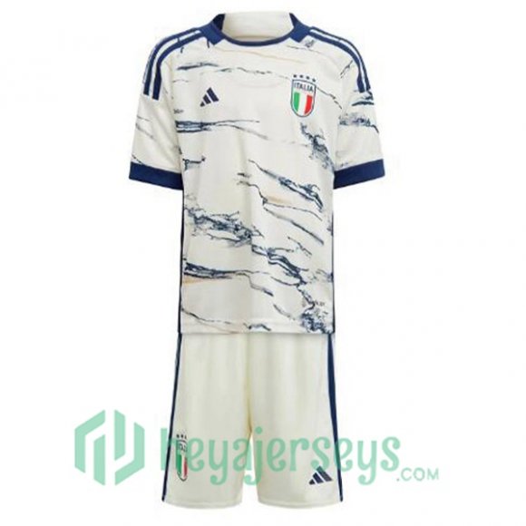 Italy Kids Soccer Jersey Away White 2023/2024