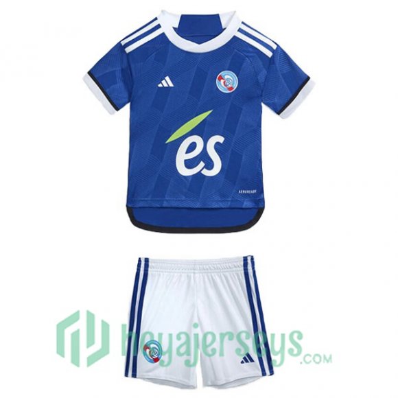 RC Strasbourg Alsace Kids Soccer Jersey Home Blue 2023/2024