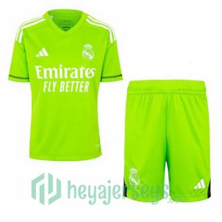 Real Madrid Kids Goalkeeper Soccer Jersey Green 2023/2024