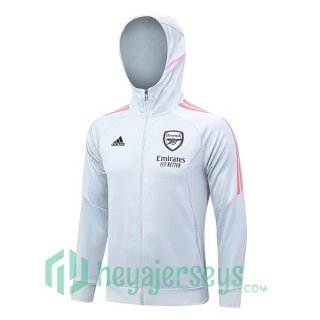 Arsenal Training Jacket Hoodie White 2023/2024