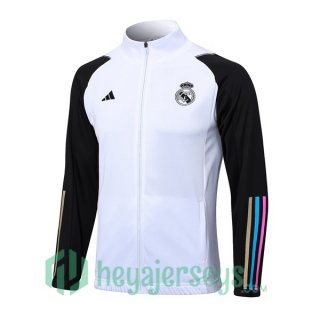 Real Madrid Training Jacket White Black 2023/2024