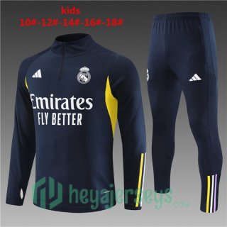 Real Madrid Kids Training Tracksuit Suit Royal Bluee 2023/2024
