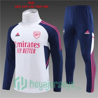 FC Arsenal High collar Kids Training Tracksuit Suit White 2023/2024