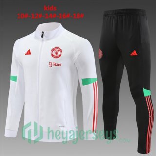 Manchester United Kids Training Jacket Suit White 2023/2024
