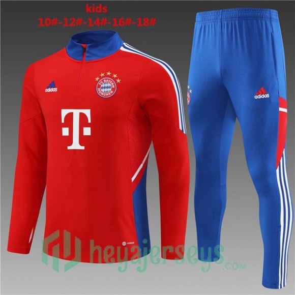 Bayern Munich Kids Training Tracksuit Suit Red 2023/2024