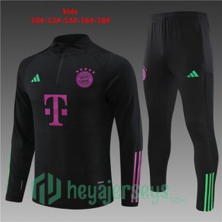 Bayern Munich Kids Training Tracksuit Suit Black 2023/2024