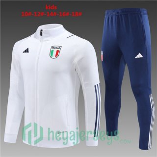 Italy Kids Training Jacket Suit White 2023/2024