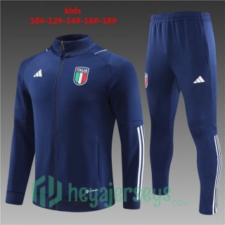 Italy Kids Training Jacket Suit Royal Blue 2023/2024