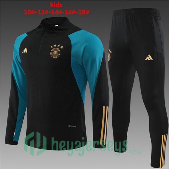 Germany Kids Training Tracksuit Suit Black 2023/2024