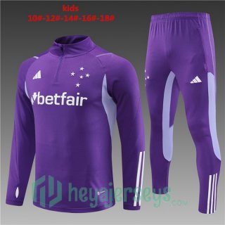 Cruzeiro EC Kids Training Tracksuit Suit Purple 2023/2024