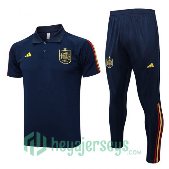 Spain Soccer Polo + Pants Royal Blue 2023/2024