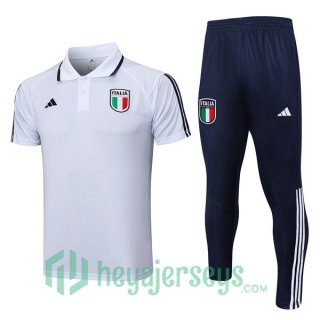 Italy Soccer Polo + Pants White 2023/2024