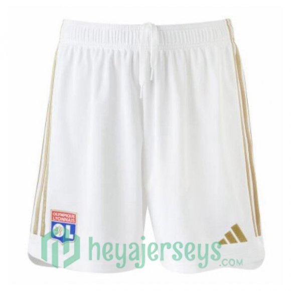 Lyon OL Soccer Shorts Home White 2023/2024