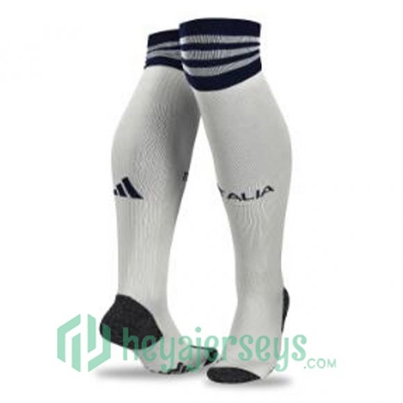 Italy Soccer Socks Away White 2023/2024