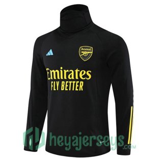Arsenal High collar Training Sweatshirt Black 2023/2024
