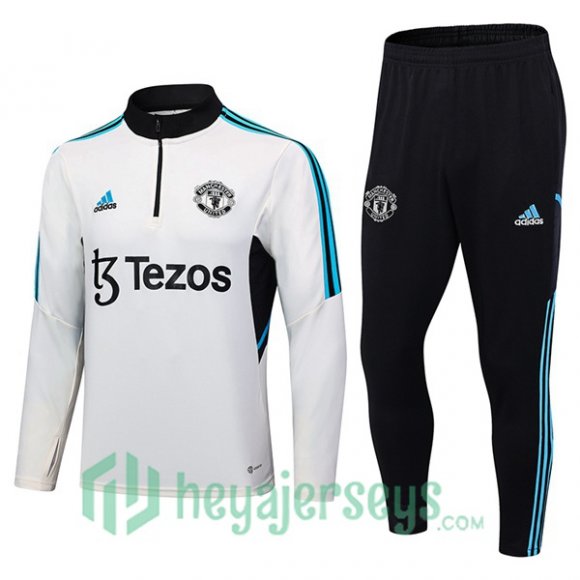 Manchester United Training Tracksuit Suit White 2023/2024