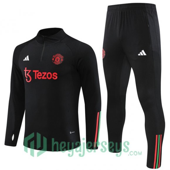 Manchester United Training Tracksuit Suit Black 2023/2024