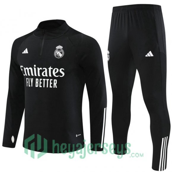 Real Madrid Training Tracksuit Suit Black 2023/2024