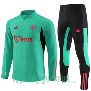 Manchester United Training Tracksuit Suit Green 2023/2024