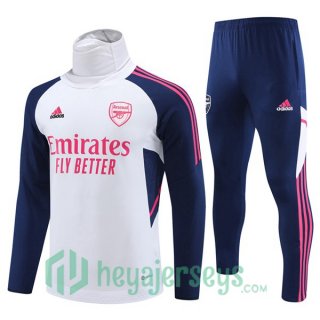 FC Arsenal High collar Training Tracksuit Suit White 2023/2024