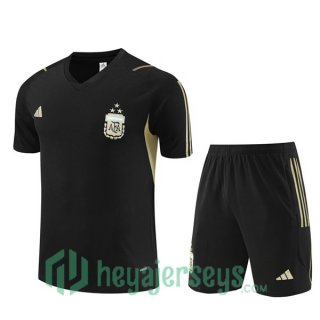 Argentina Training T Shirt + Shorts Black 2023/2024