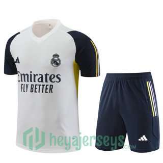 Real Madrid Training T Shirt + Shorts White 2023/2024