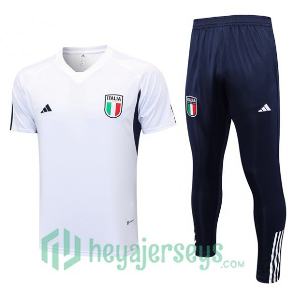 Italy Training T Shirt + Pants White 2023/2024