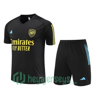 Arsenal Training T Shirt + Shorts Black 2023/2024